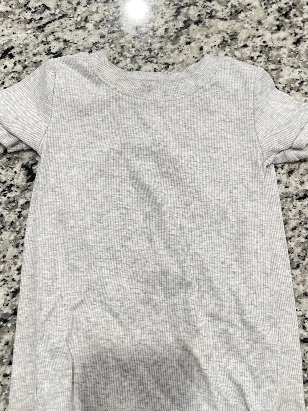 Old Navy Toddlers' Light Gray Ribbed Pajama Set - Short Sleeve Top & Pants